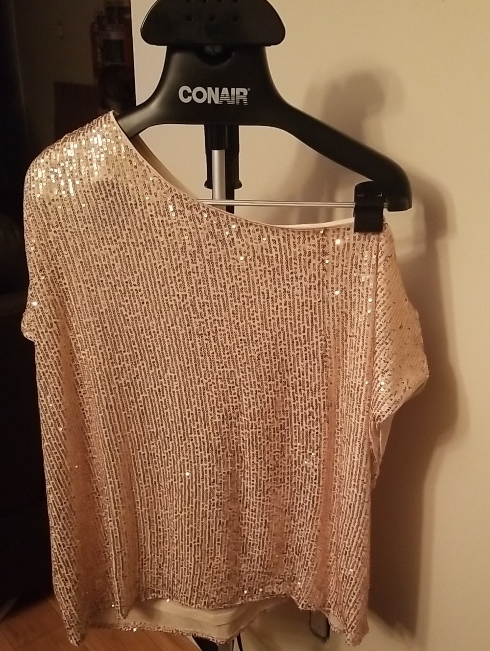 torrid Sequin One Shoulder Top Rose Gold 2